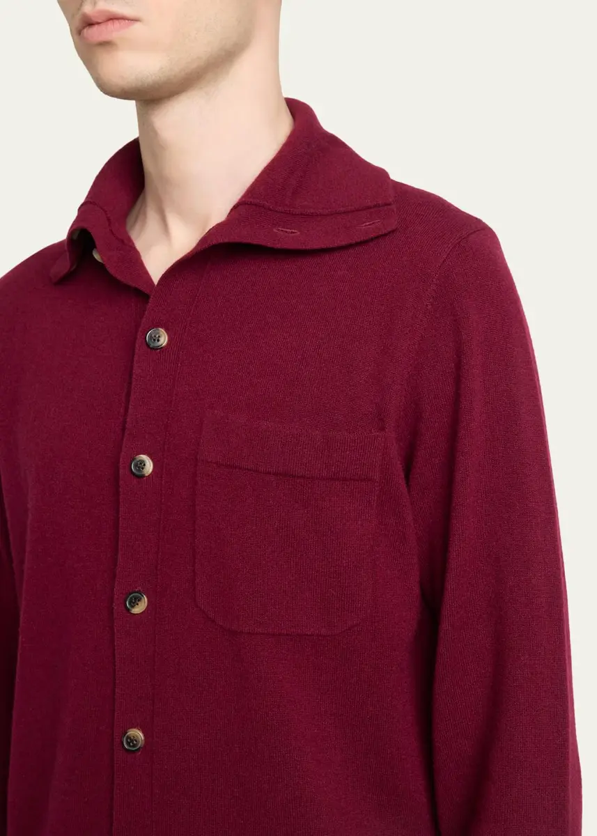 Dries Van Noten Men's Cashmere Knit Button-Down Shirt | Thumbnail 5 Dries Van Noten Men's Cashmere Knit Button-Down Shirt | Thumbnail 5
