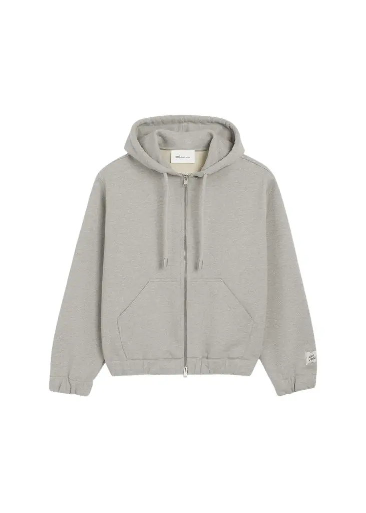 AMI PARIS Men's Heavyweight Cotton Zip Hoodie
