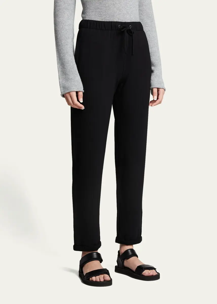 MAJESTIC FILATURES Drawstring French Terry Pants with Rolled Hem | Thumbnail 4