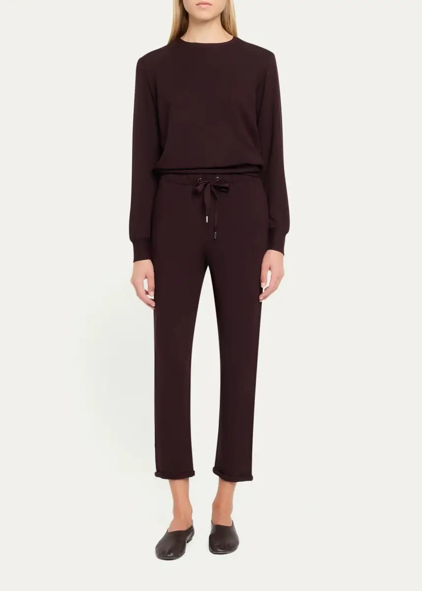 MAJESTIC FILATURES Drawstring French Terry Pants with Rolled Hem | Thumbnail 6