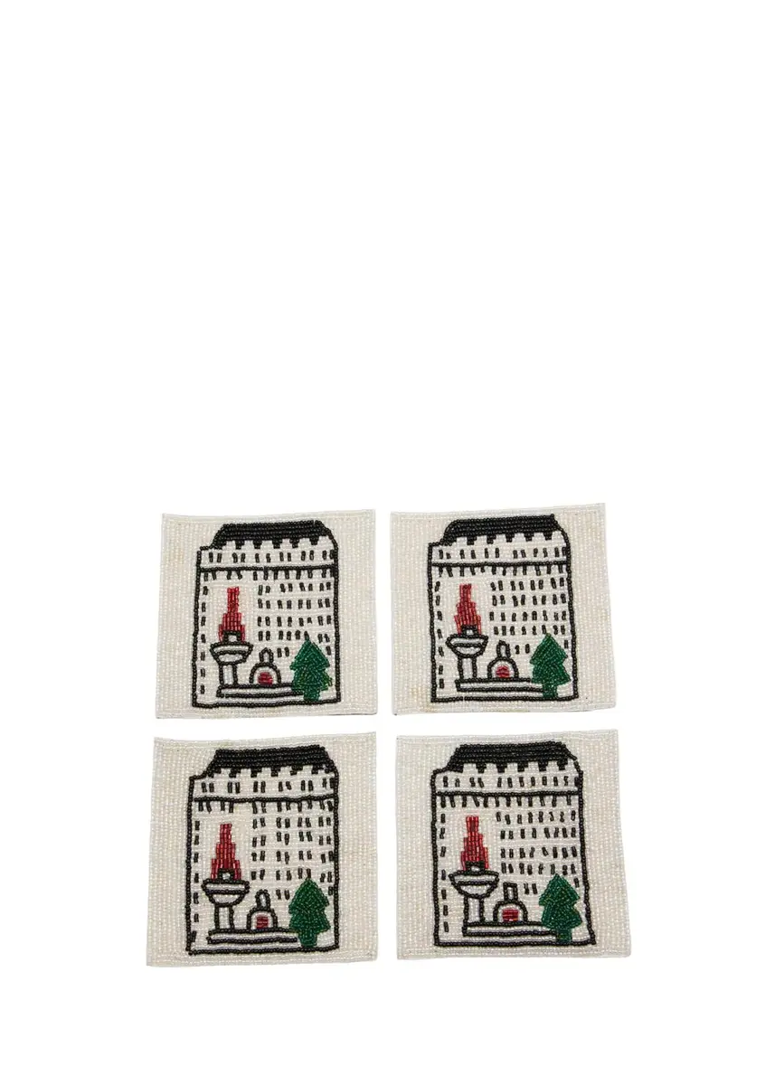 Sudha Pennathur 4-Piece Beaded Bergdorf Building Coaster Set | Thumbnail 3 Sudha Pennathur 4-Piece Beaded Bergdorf Building Coaster Set | Thumbnail 3