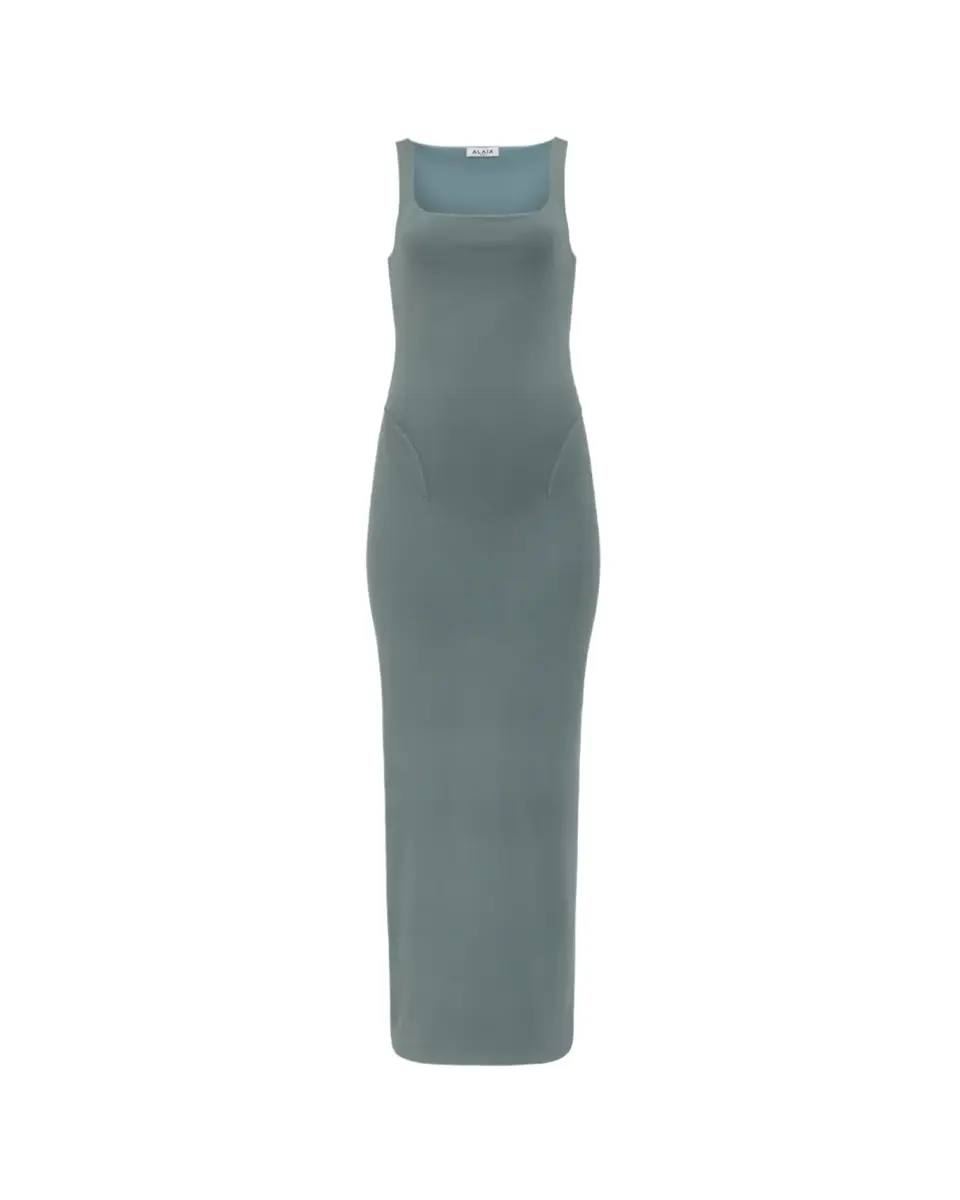 Alaïa Sleeveless Silk Bodycon Midi Dress | Thumbnail 2 Alaïa Sleeveless Silk Bodycon Midi Dress | Thumbnail 2