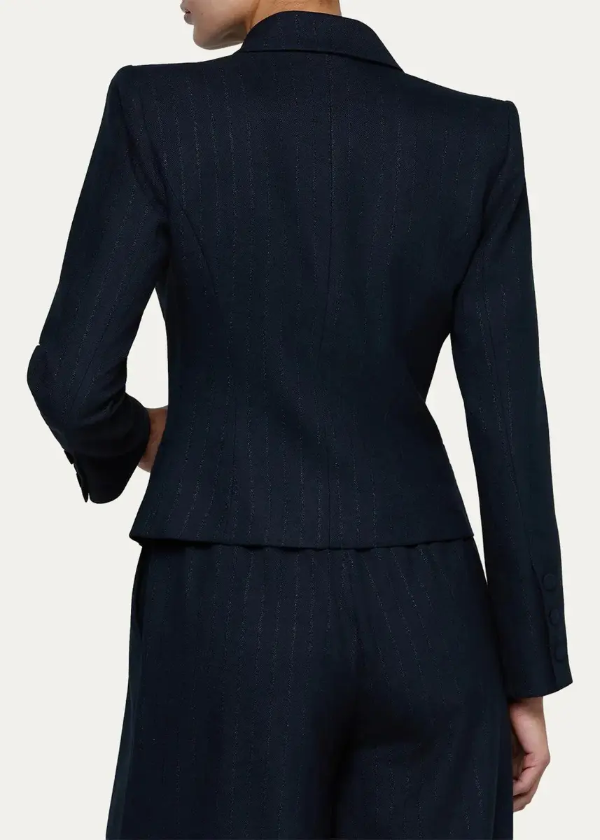 L'Agence Risa Striped Double-Breasted Blazer | Thumbnail 3