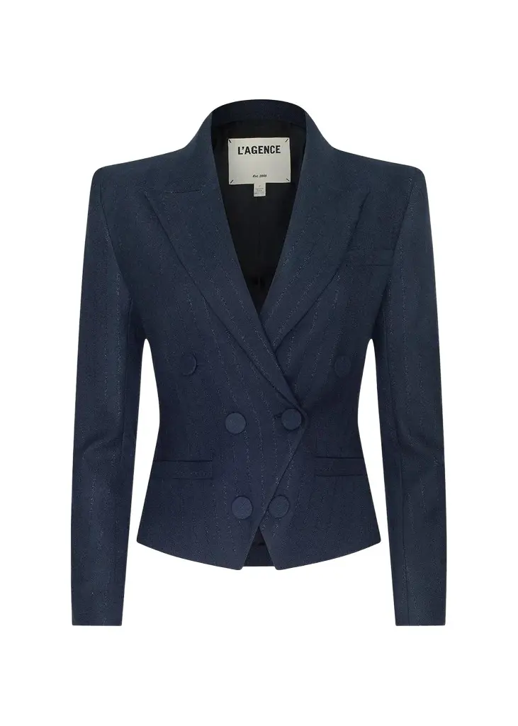 Risa Striped Double-Breasted Blazer Risa Striped Double-Breasted Blazer