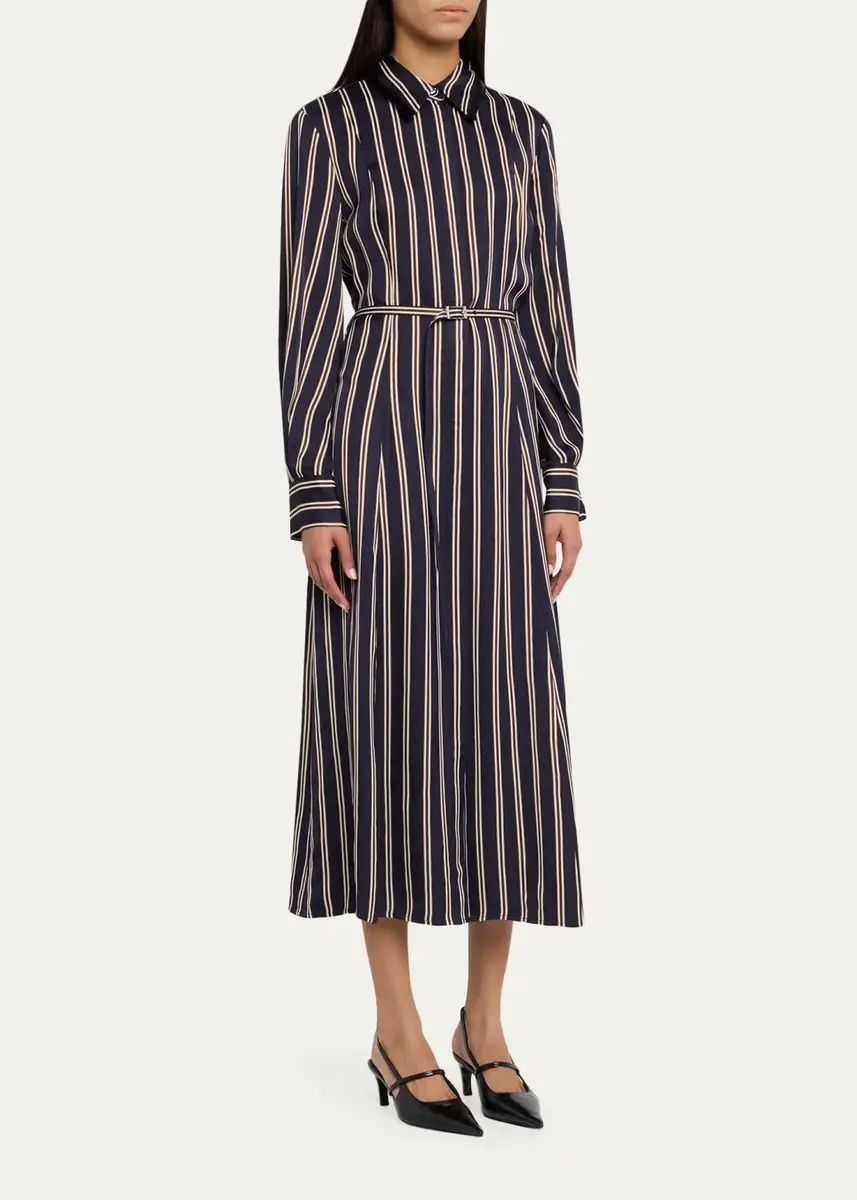 Jason Wu Collection Striped Satin Long-Sleeve Belted Midi Shirtdress | Thumbnail 4 Jason Wu Collection Striped Satin Long-Sleeve Belted Midi Shirtdress | Thumbnail 4