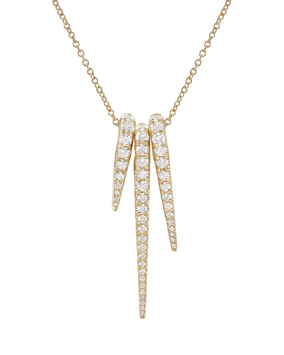 Melissa Kaye 18K Yellow Gold Lola 3-Needle Pendant Necklace | Thumbnail 2 Melissa Kaye 18K Yellow Gold Lola 3-Needle Pendant Necklace | Thumbnail 2