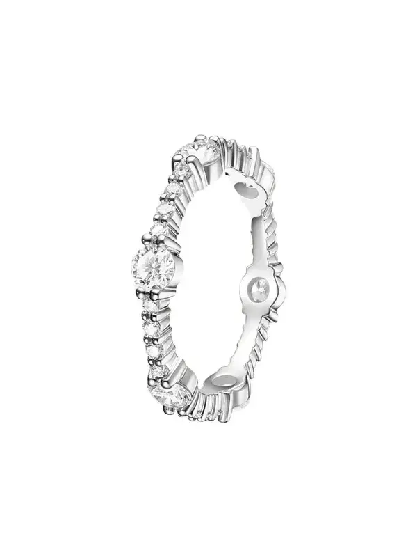 Sadie 18K White Gold Alternating Diamond Eternity Ring