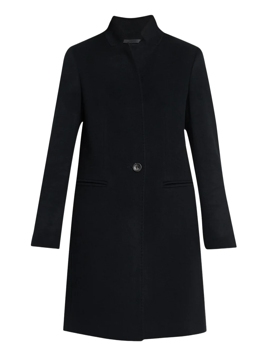 Inverted Notch Collar Pure Wool Coat