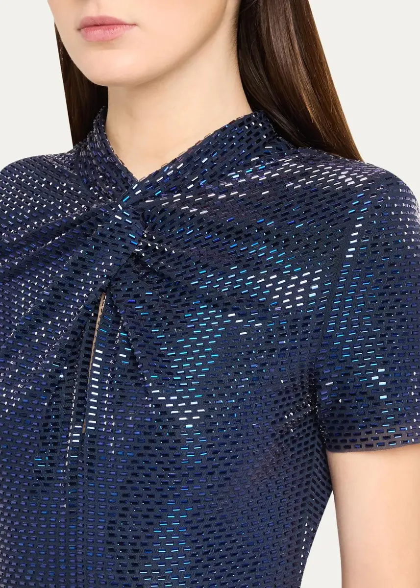 Self-Portrait Sequined Mock-Neck Gown | Thumbnail 5 Self-Portrait Sequined Mock-Neck Gown | Thumbnail 5