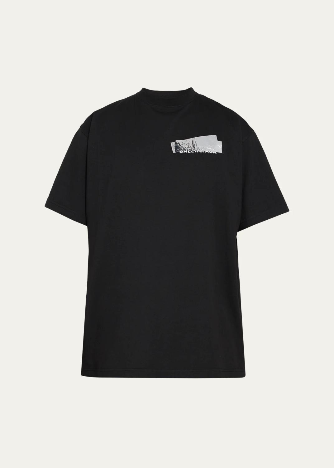 Men's Oversized Tape Logo T-Shirt Men's Oversized Tape Logo T-Shirt