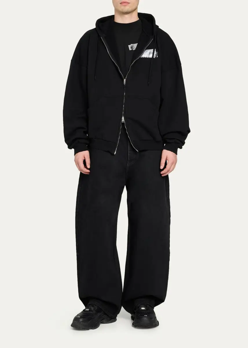 Balenciaga Men's Oversized Tape Logo T-Shirt | Thumbnail 2 Balenciaga Men's Oversized Tape Logo T-Shirt | Thumbnail 2