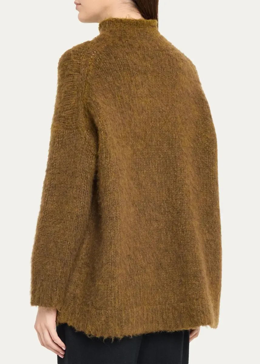 Vince Mock Turtleneck Brushed Wool-Blend Oversized Sweater | Thumbnail 3 Vince Mock Turtleneck Brushed Wool-Blend Oversized Sweater | Thumbnail 3