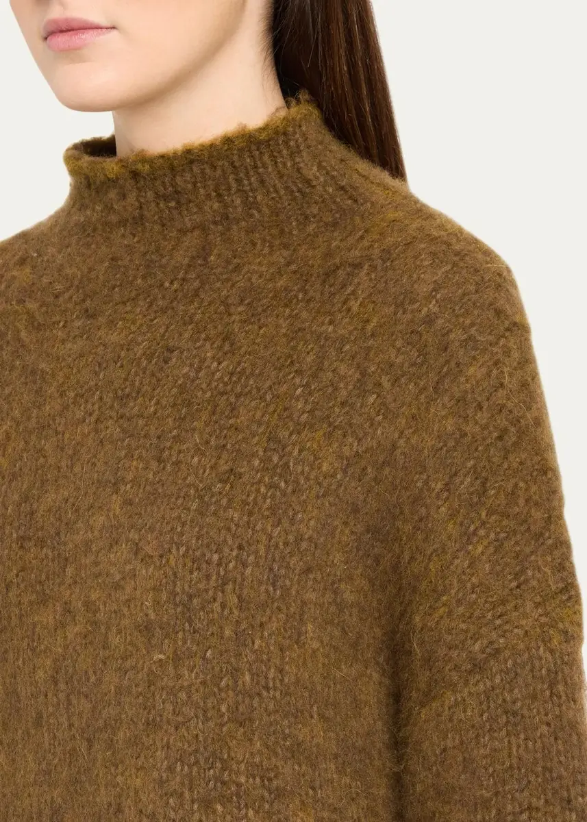 Vince Mock Turtleneck Brushed Wool-Blend Oversized Sweater | Thumbnail 5 Vince Mock Turtleneck Brushed Wool-Blend Oversized Sweater | Thumbnail 5