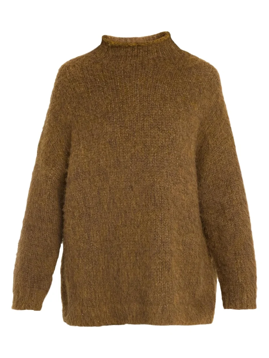 Mock Turtleneck Brushed Wool-Blend Oversized Sweater Mock Turtleneck Brushed Wool-Blend Oversized Sweater