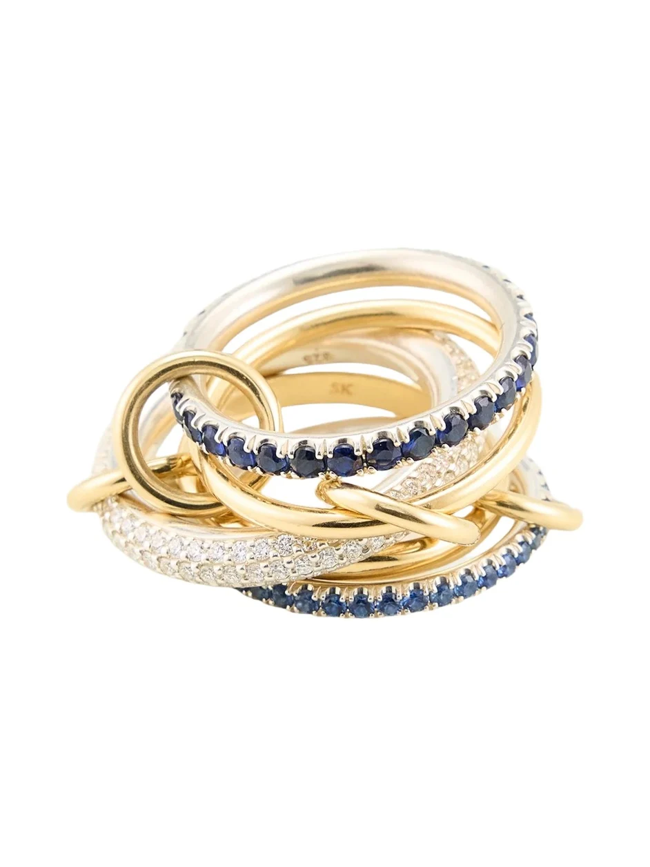 Spinelli Kilcollin Bergdorf 125th Exclusive 5-Band Ring with Diamonds and Sapphires