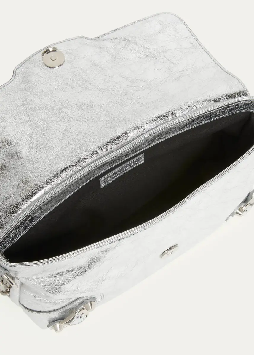 Balenciaga Le City Metallic Arena Leather Clutch Bag | Thumbnail 4