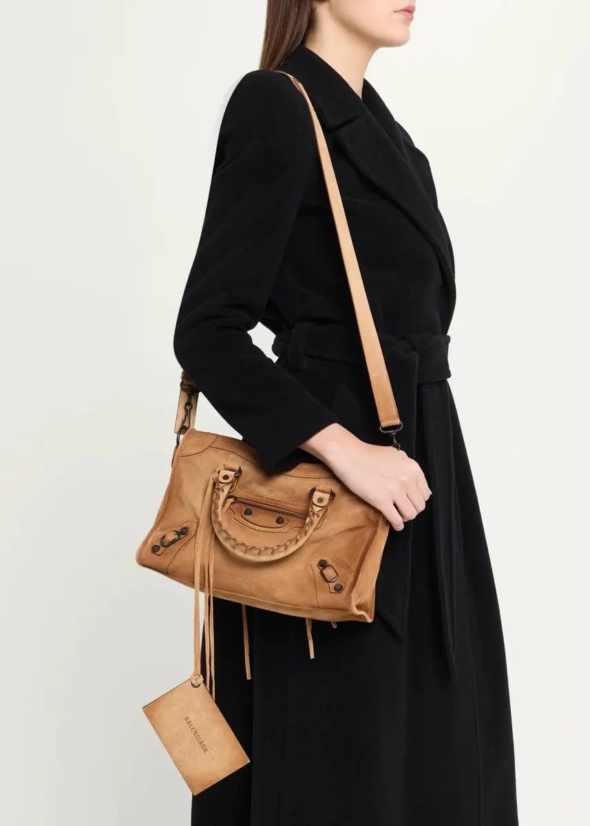 Balenciaga Le City Small Waxed Suede Top-Handle Bag | Thumbnail 2 Balenciaga Le City Small Waxed Suede Top-Handle Bag | Thumbnail 2