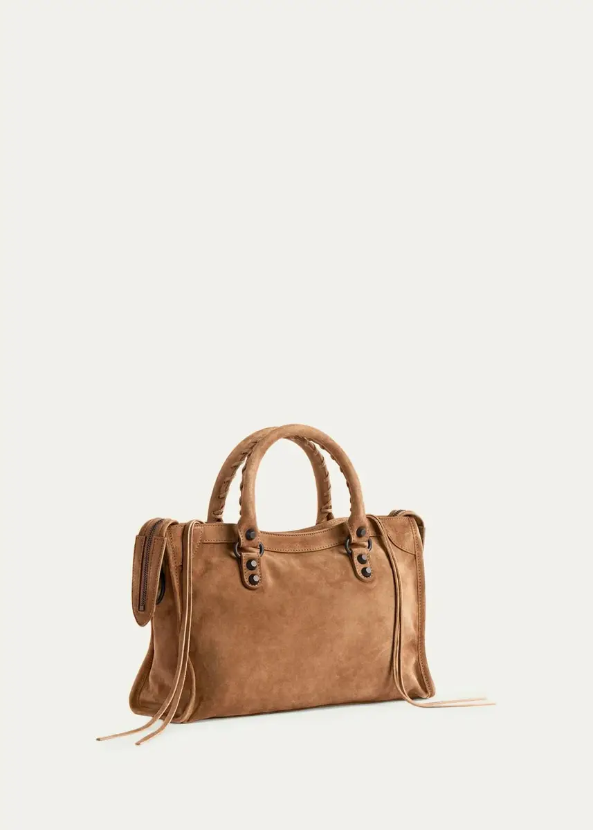 Balenciaga Le City Small Waxed Suede Top-Handle Bag | Thumbnail 3 Balenciaga Le City Small Waxed Suede Top-Handle Bag | Thumbnail 3