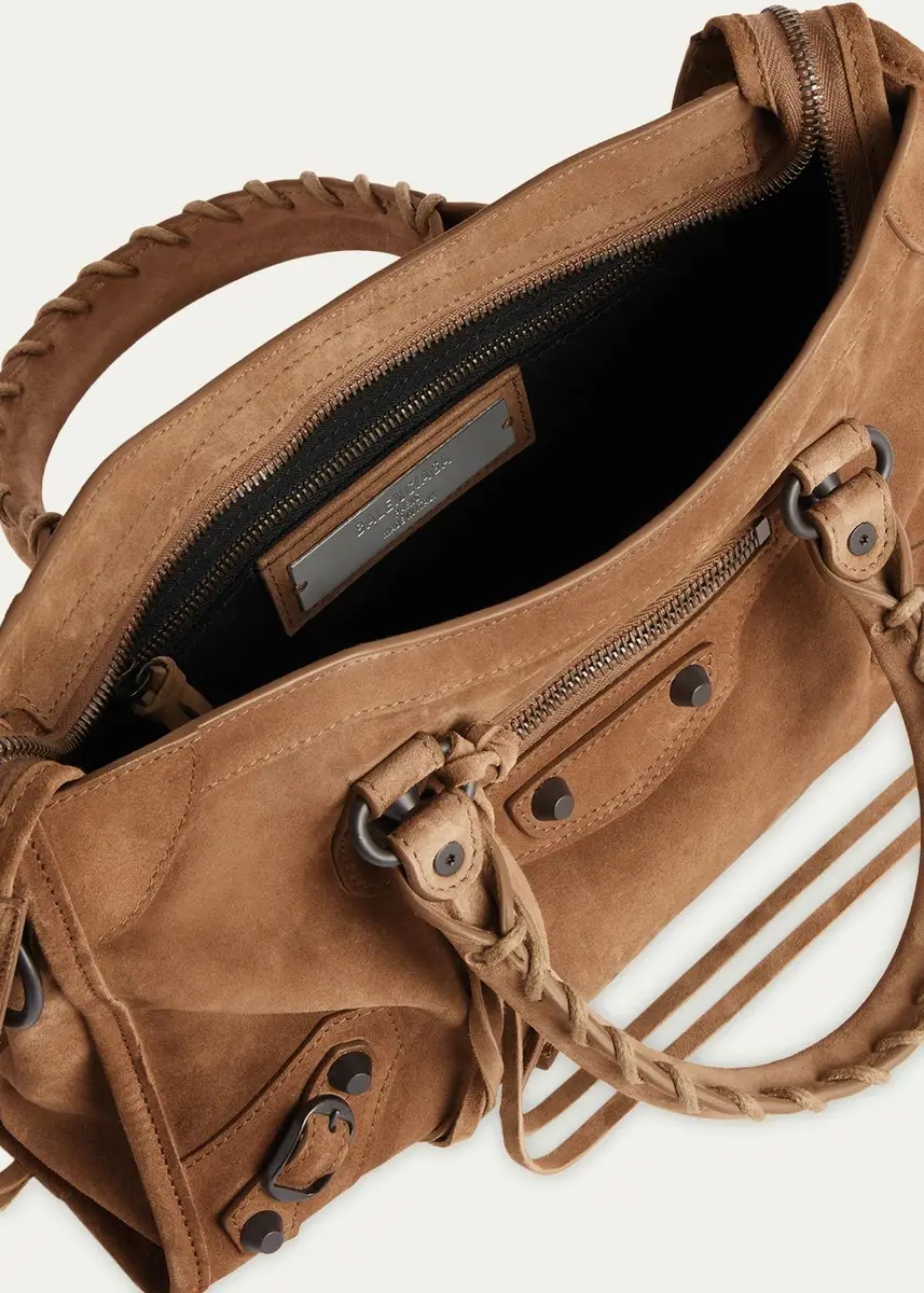 Balenciaga Le City Small Waxed Suede Top-Handle Bag | Thumbnail 4 Balenciaga Le City Small Waxed Suede Top-Handle Bag | Thumbnail 4