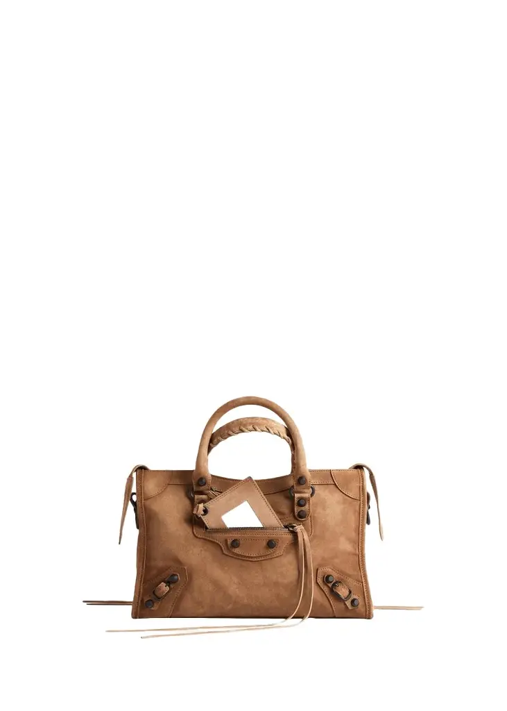 Le City Small Waxed Suede Top-Handle Bag
