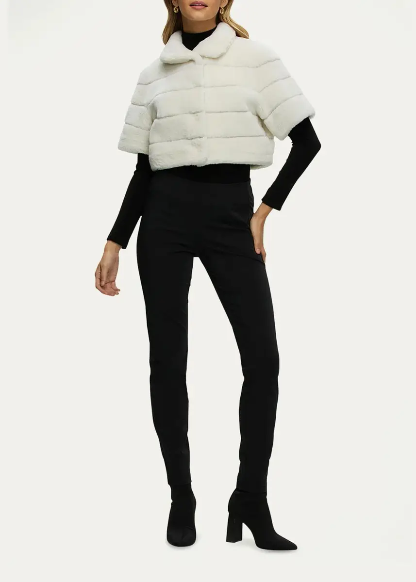 Gorski Reversible Lamb Shearling Bolero Jacket With Cropped Sleeves | Thumbnail 2 Gorski Reversible Lamb Shearling Bolero Jacket With Cropped Sleeves | Thumbnail 2