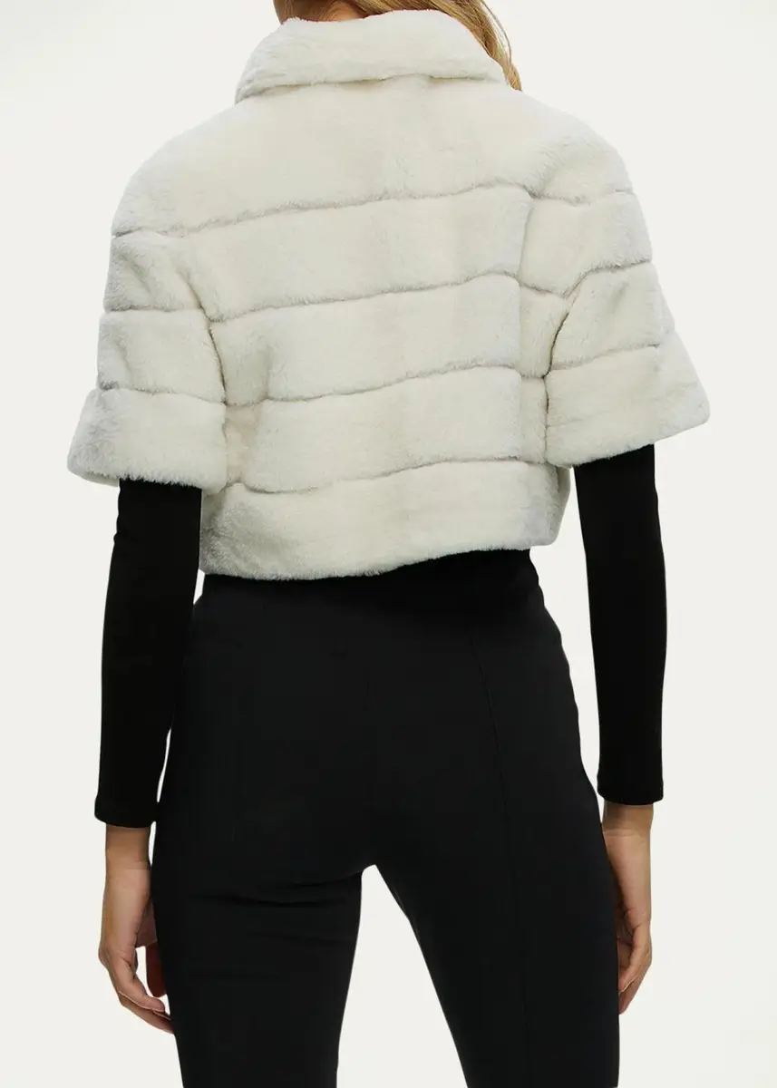 Gorski Reversible Lamb Shearling Bolero Jacket With Cropped Sleeves | Thumbnail 3 Gorski Reversible Lamb Shearling Bolero Jacket With Cropped Sleeves | Thumbnail 3