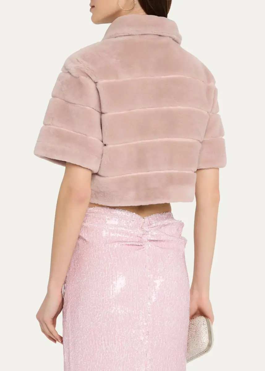 Gorski Reversible Lamb Shearling Bolero Jacket With Cropped Sleeves | Thumbnail 6 Gorski Reversible Lamb Shearling Bolero Jacket With Cropped Sleeves | Thumbnail 6
