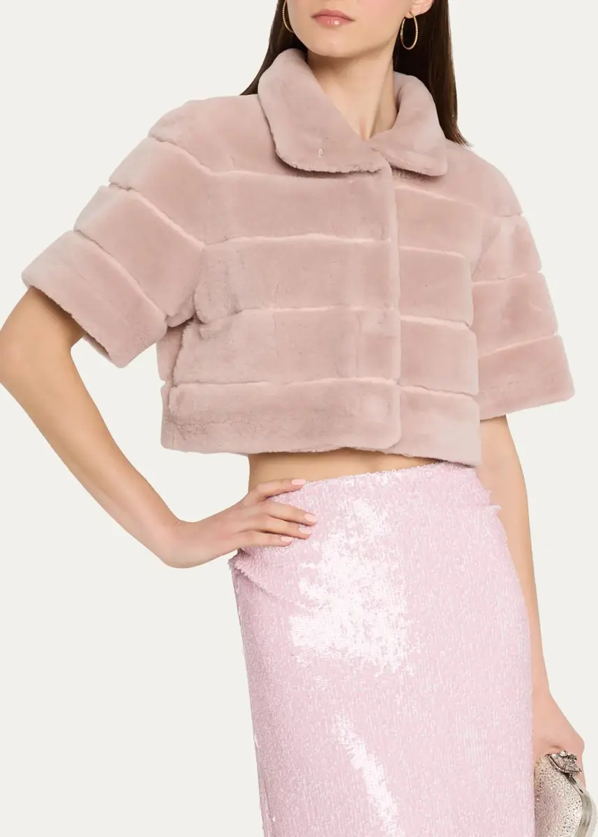 Gorski Reversible Lamb Shearling Bolero Jacket With Cropped Sleeves | Thumbnail 7 Gorski Reversible Lamb Shearling Bolero Jacket With Cropped Sleeves | Thumbnail 7