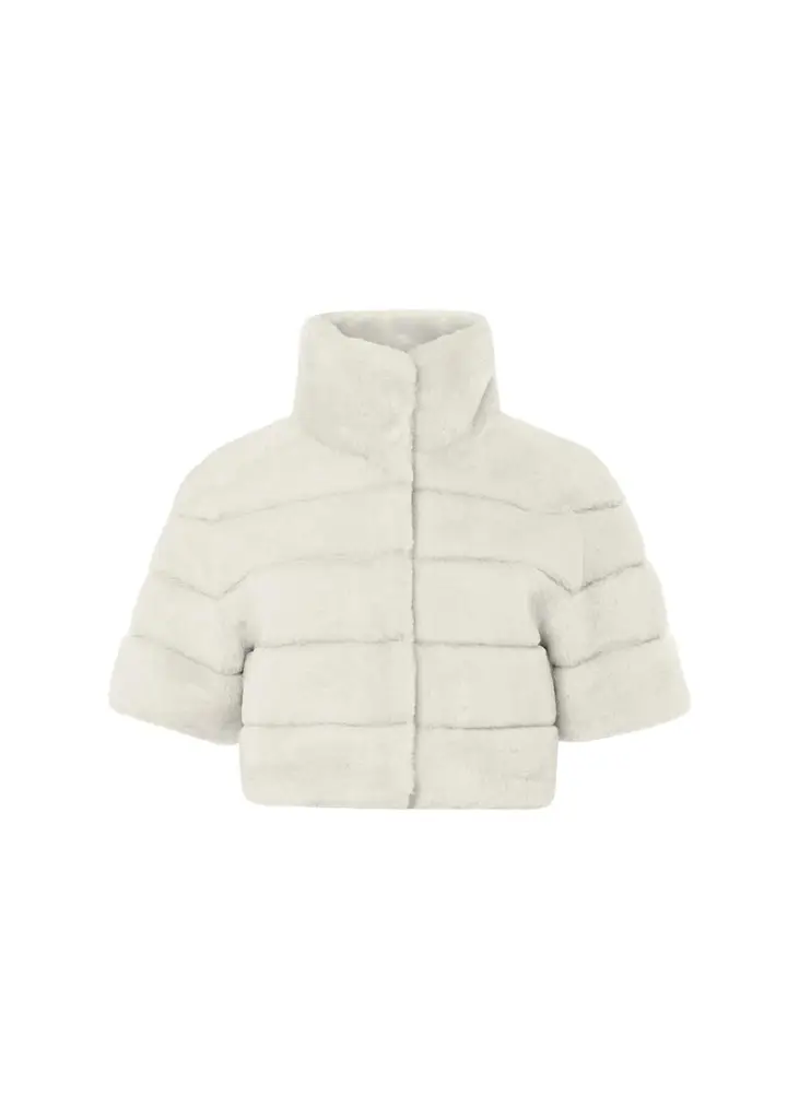 Gorski Reversible Lamb Shearling Bolero Jacket With Cropped Sleeves
