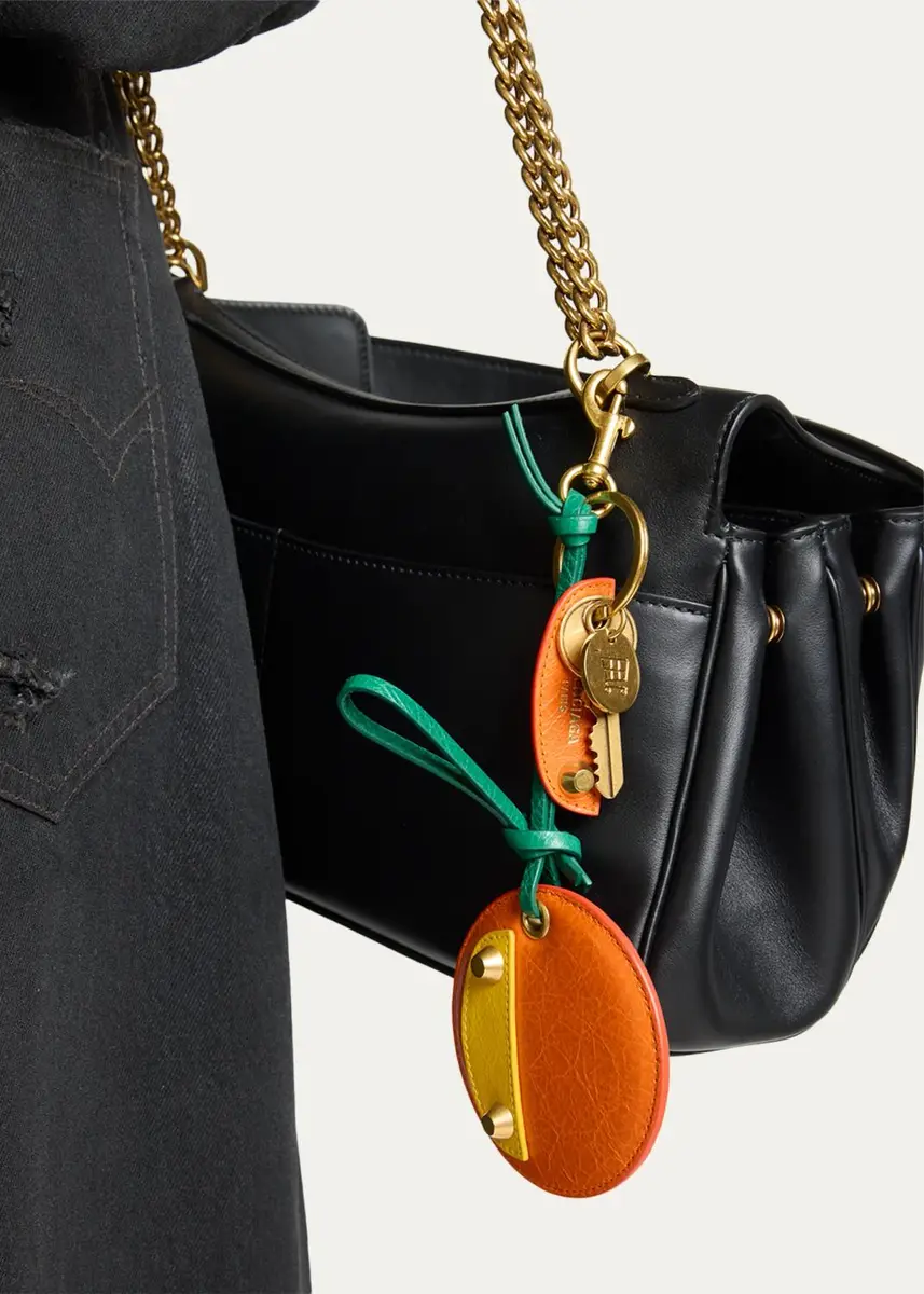 Balenciaga Le City Leather Orange Keyring | Thumbnail 2