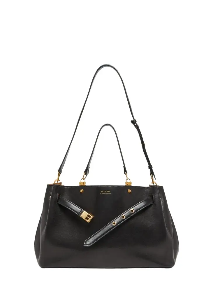 Fan Medium Leather Carryall Bag Fan Medium Leather Carryall Bag