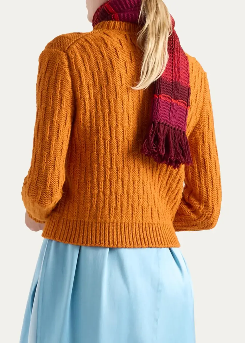 Prada Wool and Alpaca Aran Knit Zip Cardigan | Thumbnail 3 Prada Wool and Alpaca Aran Knit Zip Cardigan | Thumbnail 3