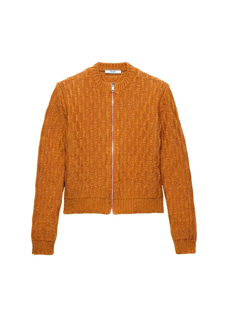 Wool and Alpaca Aran Knit Zip Cardigan Wool and Alpaca Aran Knit Zip Cardigan