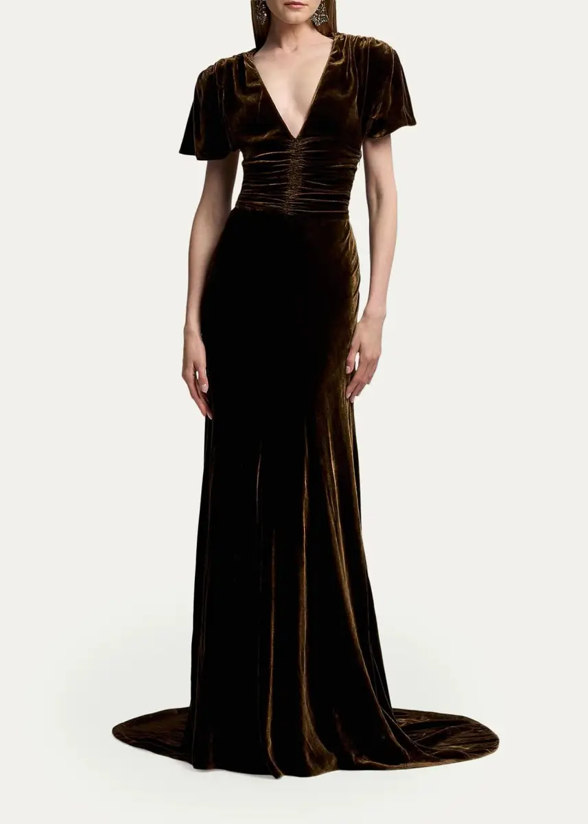 Ralph Lauren Collection Charisse Changeant Velvet Evening Dress | Thumbnail 2 Ralph Lauren Collection Charisse Changeant Velvet Evening Dress | Thumbnail 2