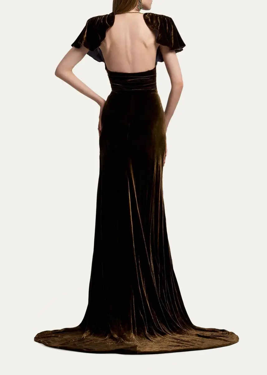 Ralph Lauren Collection Charisse Changeant Velvet Evening Dress | Thumbnail 3 Ralph Lauren Collection Charisse Changeant Velvet Evening Dress | Thumbnail 3