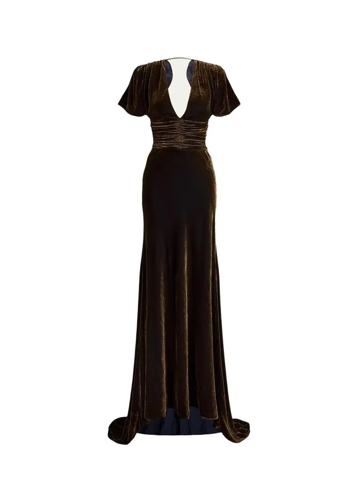 Charisse Changeant Velvet Evening Dress Charisse Changeant Velvet Evening Dress