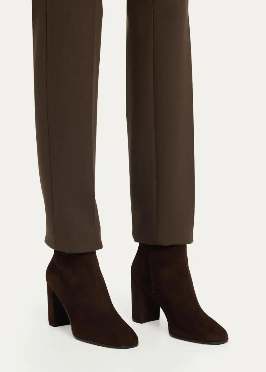 Prada 85mm Triangle Logo Suede Ankle Boots | Thumbnail 2 Prada 85mm Triangle Logo Suede Ankle Boots | Thumbnail 2