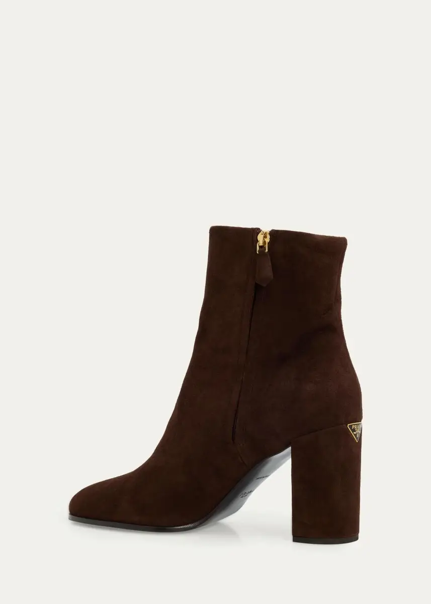 Prada 85mm Triangle Logo Suede Ankle Boots | Thumbnail 4 Prada 85mm Triangle Logo Suede Ankle Boots | Thumbnail 4
