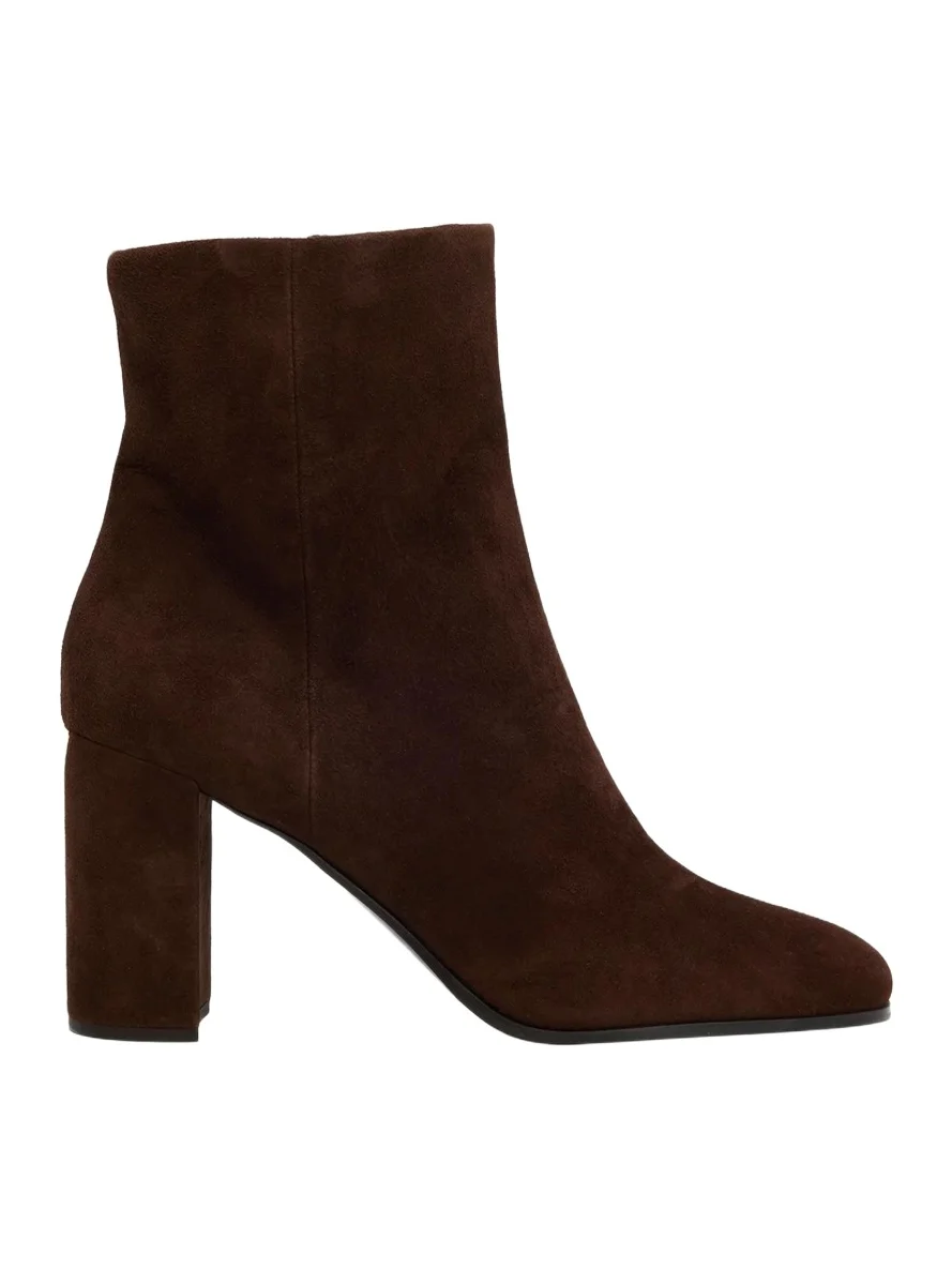 Prada 85mm Triangle Logo Suede Ankle Boots