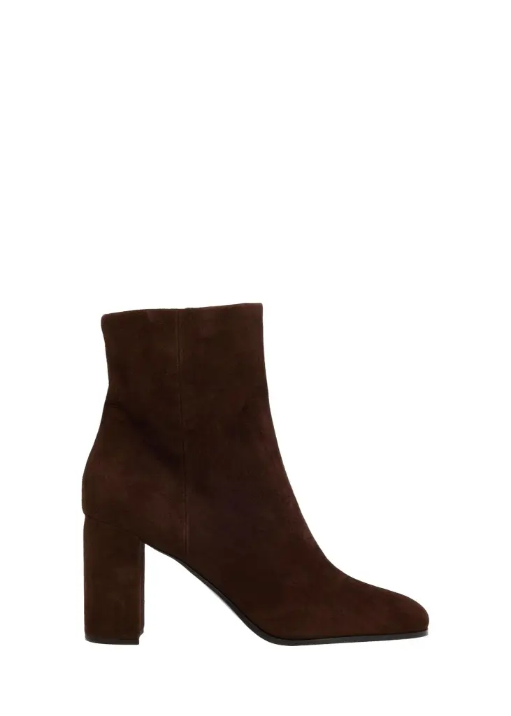 85mm Triangle Logo Suede Ankle Boots