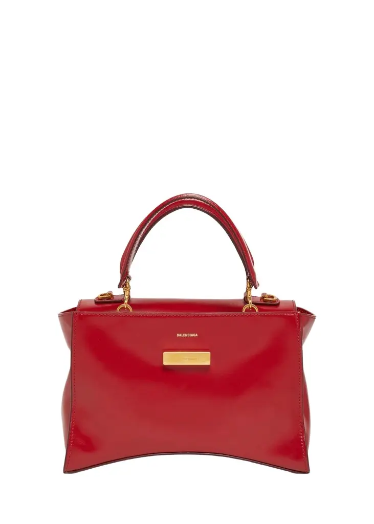 Hourglass Avenue Box Leather Top-Handle Bag