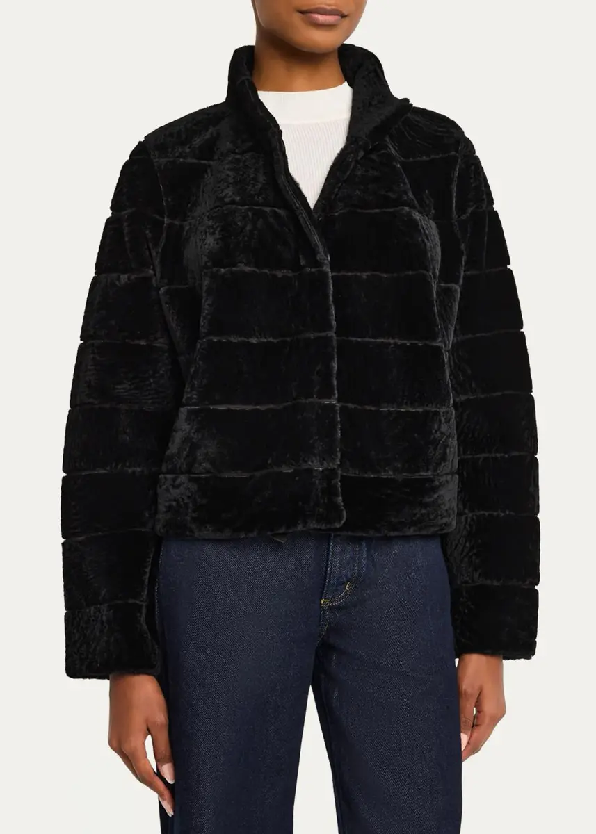 Gorski Reversible Textured Lamb Shearling Jacket | Thumbnail 4 Gorski Reversible Textured Lamb Shearling Jacket | Thumbnail 4
