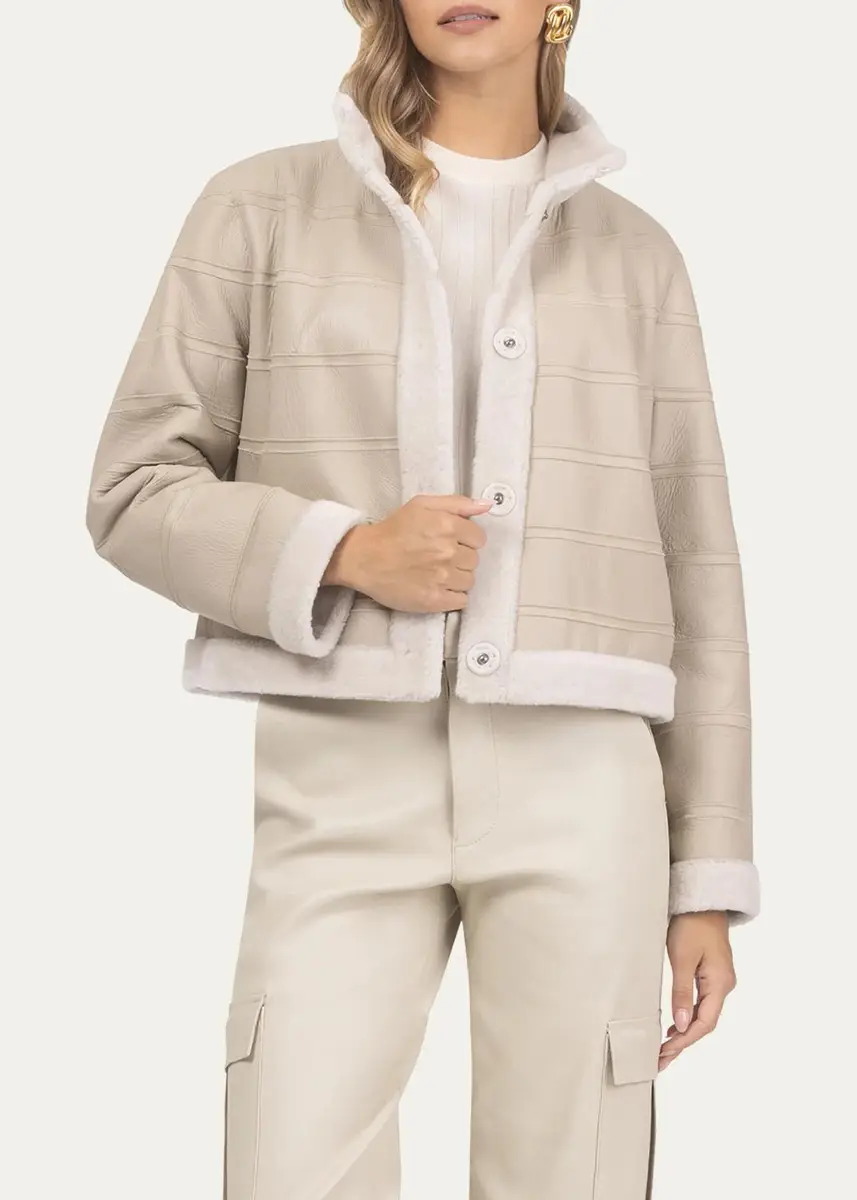 Gorski Reversible Textured Lamb Shearling Jacket | Thumbnail 8 Gorski Reversible Textured Lamb Shearling Jacket | Thumbnail 8