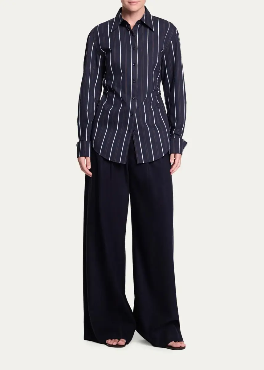 TWP The Night We Met Striped Cotton-Blend Shirt | Thumbnail 2 TWP The Night We Met Striped Cotton-Blend Shirt | Thumbnail 2