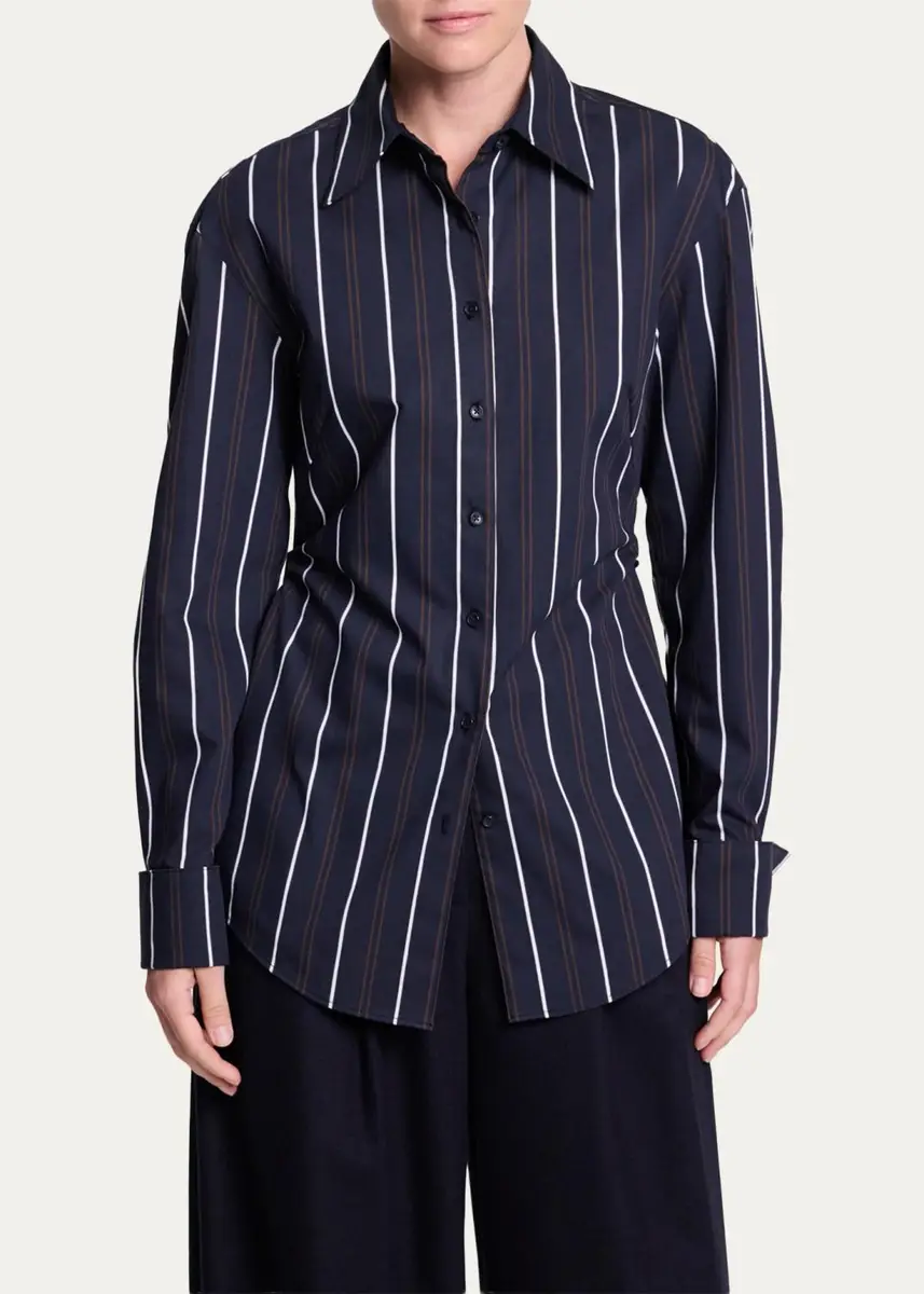 TWP The Night We Met Striped Cotton-Blend Shirt | Thumbnail 4 TWP The Night We Met Striped Cotton-Blend Shirt | Thumbnail 4