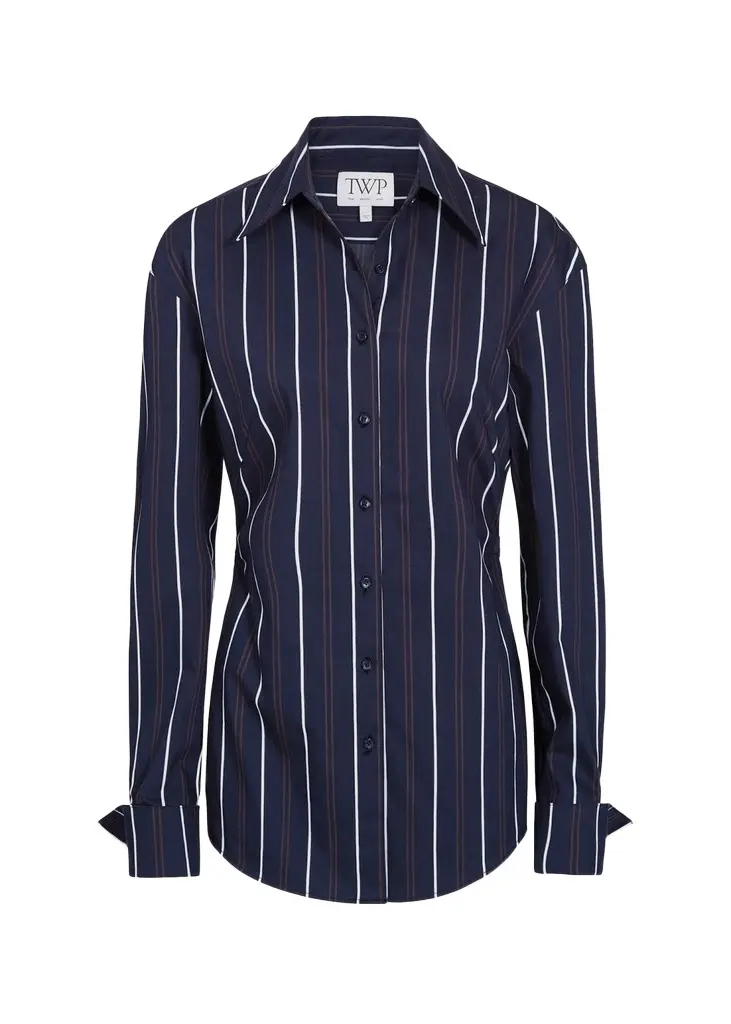 The Night We Met Striped Cotton-Blend Shirt The Night We Met Striped Cotton-Blend Shirt