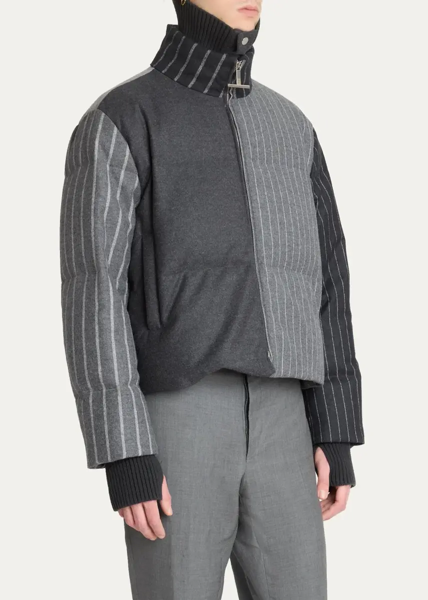 Thom Browne Chalk Striped Flannel Down Jacket | Thumbnail 4 Thom Browne Chalk Striped Flannel Down Jacket | Thumbnail 4
