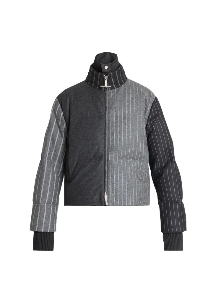 Thom Browne Chalk Striped Flannel Down Jacket