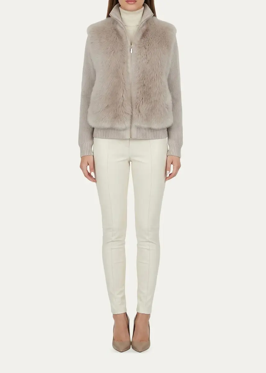 Gorski Shearling-Front Mixed Media Jacket | Thumbnail 2 Gorski Shearling-Front Mixed Media Jacket | Thumbnail 2