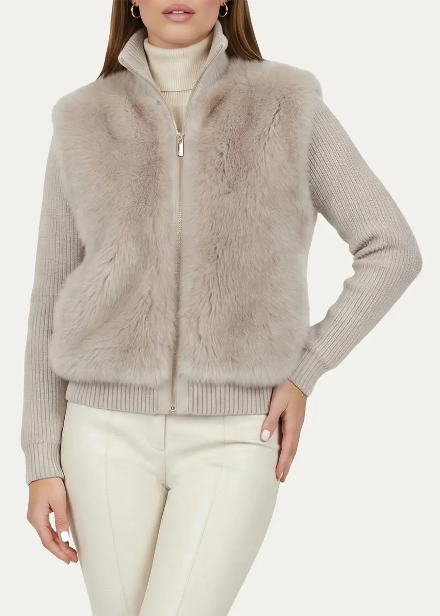 Gorski Shearling-Front Mixed Media Jacket | Thumbnail 4 Gorski Shearling-Front Mixed Media Jacket | Thumbnail 4